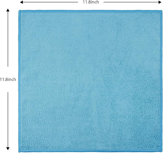 12 Pack Microfiber Cleaning Cloth 11.8x11.8inch - Streak-Free, Reusable Wipes for Glass, Kitchen, Car, Dusting - Absorbent & Lint-Free (Mixed Color 04, 11.8 x 11.8 inch)