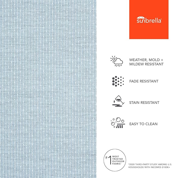Sunbrella Outdoor Fabric by The Yard | Solo Ocean (Striped) | Official Sunbrella Seller | Indoor or Outdoor Upholstery Fabric for Chairs, Cushions, Drapery, Pillows, Furniture