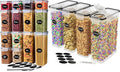 DWËLLZA KITCHEN Airtight 4 Pc Cereal Storage Containers - 14PC Kitchen Pantry Organization and Storage - BPA-Free Clear 8 1.4L Containers with Lids