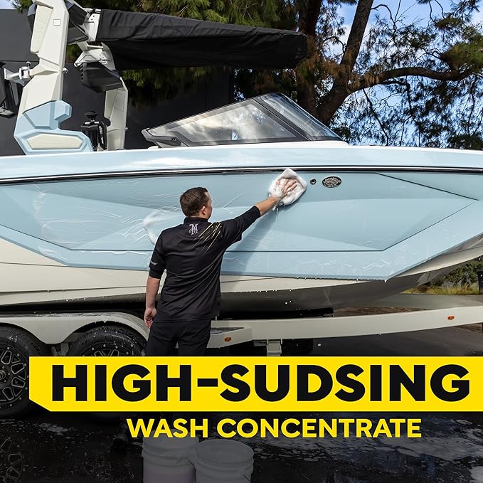 Meguiar's M43 Marine/RV Boat Wash, pH-Balanced Boat/RV Wash for Protecting Fiberglass and Gel Coat, Streak-Free Shine that Keeps Surfaces Clean and Protected, 64 Oz