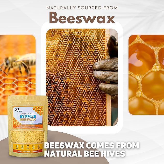 Organic Beeswax Pellets 1LB | Food-Grade & Pure | Ideal for Candle Making, Skincare, DIY Lotions & Crafts | USA Standards, Filtered Beeswax Pastilles for Melting