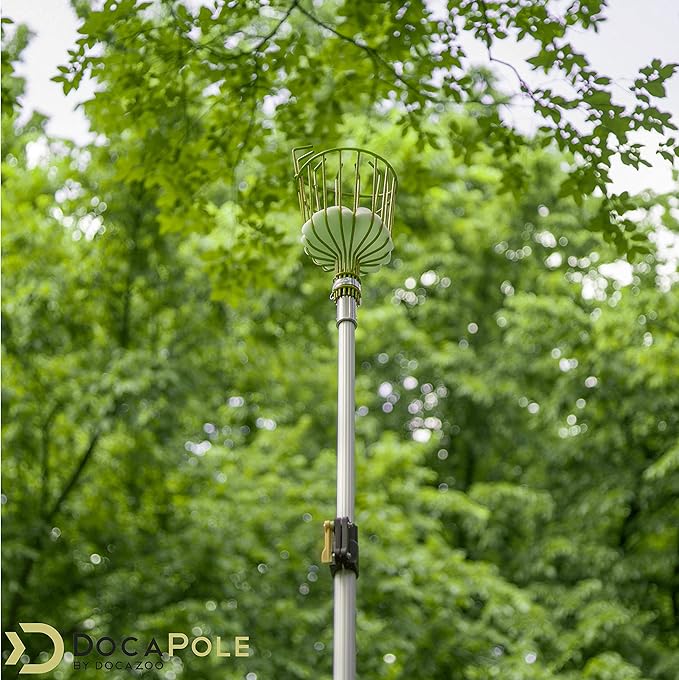 DOCAZOO DOCA Gardening Tools 6-24 Ft - Extension Pole for Tree Trimming, Fruit Picker, Roof Rake for Leaves - Fruit Picker
