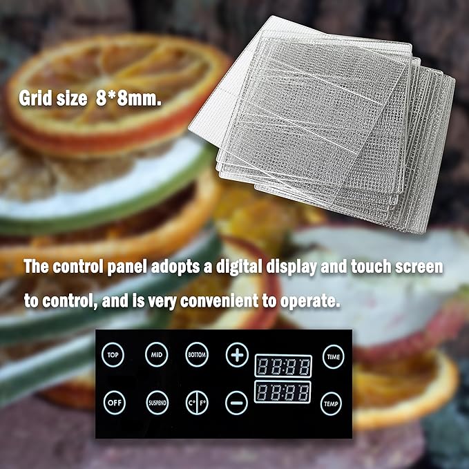 Fruit Dryer Machine Commercial Food Dehydrator 36 Trays for Drying Stainless Steel 2400W Adjustable Temperature 30-90 ℃ 110V