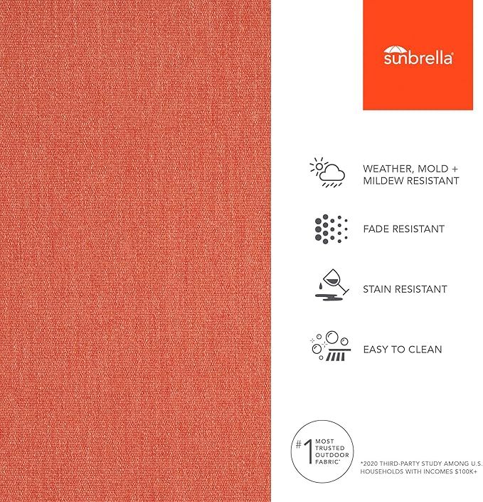 Sunbrella Outdoor Fabric by The Yard | Canvas Persimmon | Official Sunbrella Seller | Indoor or Outdoor Upholstery Fabric for Chairs, Cushions, Drapery, Pillows, Furniture