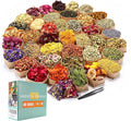 40 Bags Natural Dried Flowers Kit, Natural Dried Herbs with 2 Mesh Drawstring Bag for Soap,Candle,Resin Jewelry Making,Bath,Nail - Rose Petals,Rosebuds,Lilium,Jasmine,Don't Forget Me and More