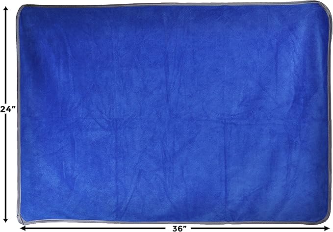 Ultraplush Premium Microfiber Towels by Detailer 365 | 400 GSM Thread Count for Ultra Smooth Polishing and Drying | Super Absorbent with Silk Lined Border (1 Pack, Blue 24" x 36")