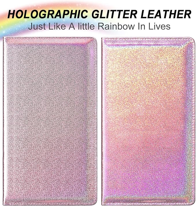 HERRIAT Car Registration and Insurance Card Holder,Glitter Leather Vehicle Glove Box Automobile Documents Paperwork Wallet Case Organizer for ID, Key Contact Information Cards,Men&Women