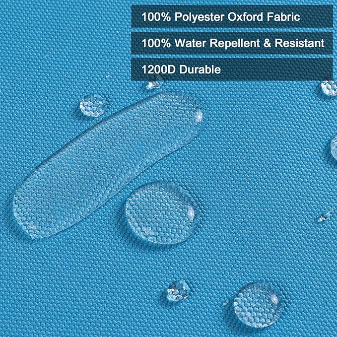 Thickened Waterproof Canvas Fabric by The Yard, 1200D 58" W Outdoor Upholstery Material Heavy Duty Fabric Water Resistant Sewing Material for Chair Patio Cushion Purse Bag, 5 Yard Sky Blue