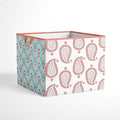 Bacati Large Storage Tote Paisley Sophia Coral/Aqua Girls 14 x 14 x 10 inches