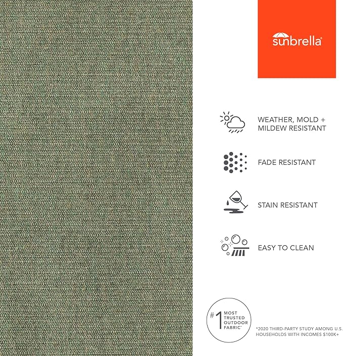 Sunbrella Fabric by The Yard | Official Sunbrella Seller | Indoor or Outdoor Upholstery Fabric for Chairs, Cushions, Drapery, Pillows, Furniture | Ambrose Fern
