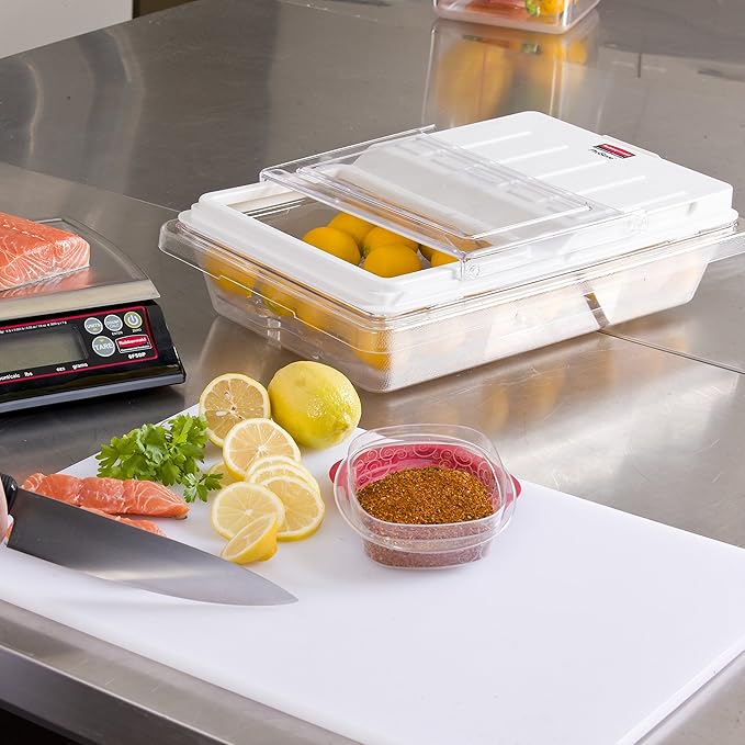 Rubbermaid Commercial Products Polycarbonate Food Storage Box/Tote, 2 Gallon, Clear, for Restaurant/Kitchen/Cafeteria