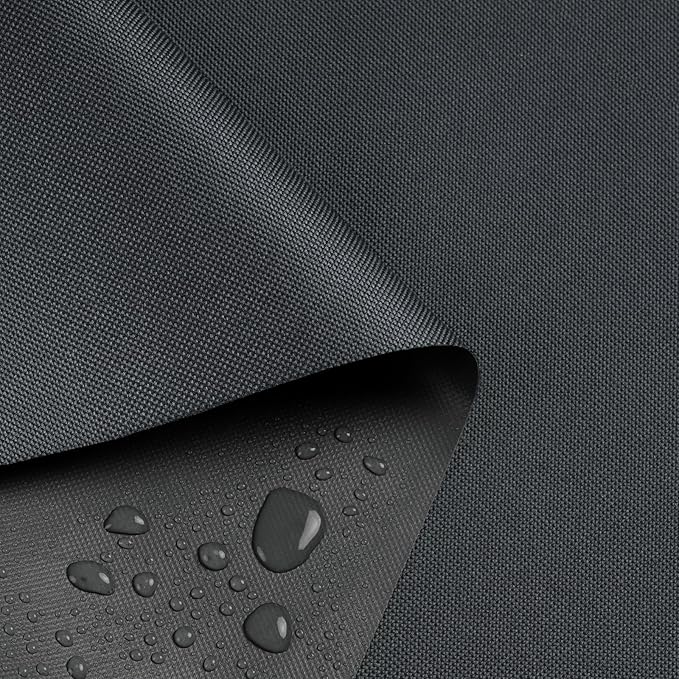 Waterproof Marine Canvas Fabric by The Yard 58" W 600D PVC Backing Water-Resistant Polyester Fabric Upholstery Material for Outdoor Indoor Marine Awning Tent Boat Furniture Cover, 10 Yards Dark Grey