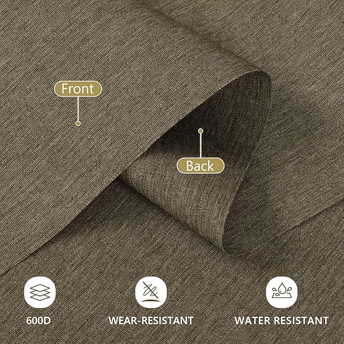 Waterproof Canvas Fabric by The Yard, 58inch 600D Upholstery Fabric Polyester Material Outdoor Water Resistant Material for Sewing Chair Patio Cushion Bag Sofa Seat Repair, 1 Yard Coffee