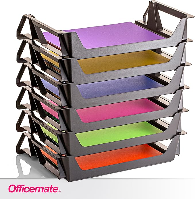 Officemate Recycled Desk Tray, Side Load, 15 1/8 x 8 7/8 x 15, Letter/A4, 6/PK (26212)