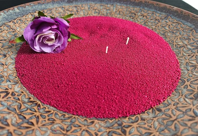 DRMAISON Pearled Candle Wax Sand DIY Kit - 35.3 oz, Rose Red, Non-Toxic&Smoke-Free, Refillable with 60 Wicks, Long-Lasting Flame, Highly Customizable for Wedding, Party&Holiday Decor