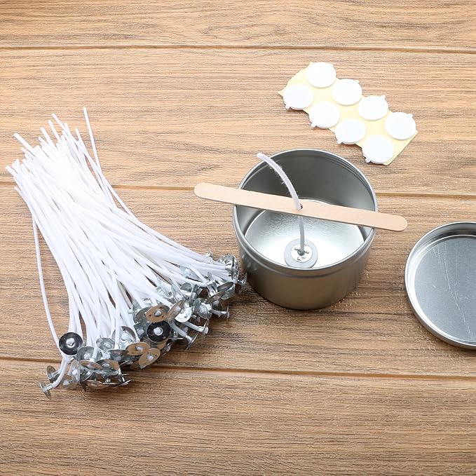 MILIVIXAY 100 Piece 6 inch Candle Wicks-Pre-Waxed-Candle Wicks for Candle Making.