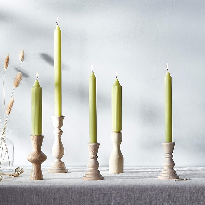 Root Candles 4-Count Unscented Dinner Candles Dripless Beeswax Enhanced Grecian Collenette Boxed Candle Set, 7-Inch, Willow