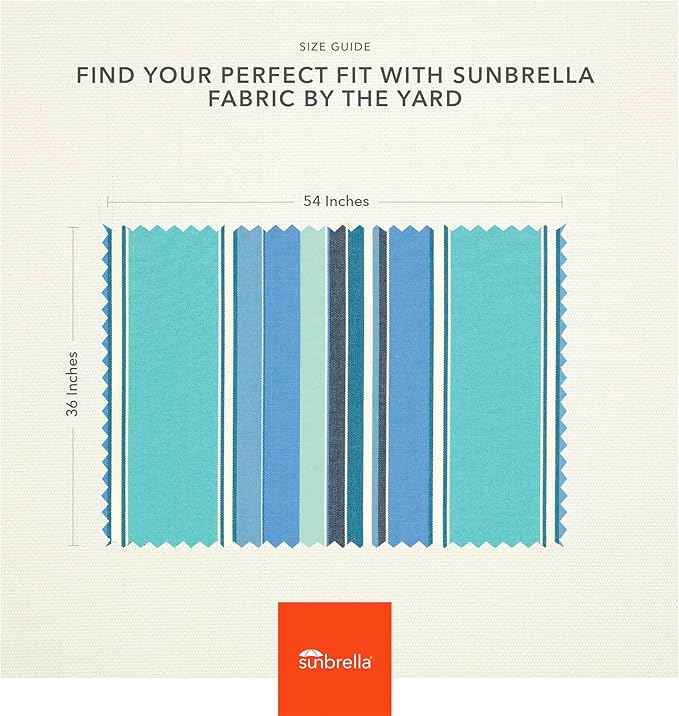 Sunbrella Outdoor Fabric by The Yard | Dolce Oasis (Striped) | Official Sunbrella Seller | Indoor or Outdoor Upholstery Fabric for Chairs, Cushions, Drapery, Pillows, Furniture