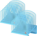 Delifox Inclined Desk File Organizer,Vertical File Folder Holder Stand Metal Rack File Sorter for Office Classroom Desktop Organization