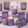 8oz Lavender Glass Candle Jars with Lids for Making Candles Set of 10, Purple Candle Containers, Candle Making Supplies for Candle DIY, Glass Candle Vessels Candle Making Kit, Lavender Decorations