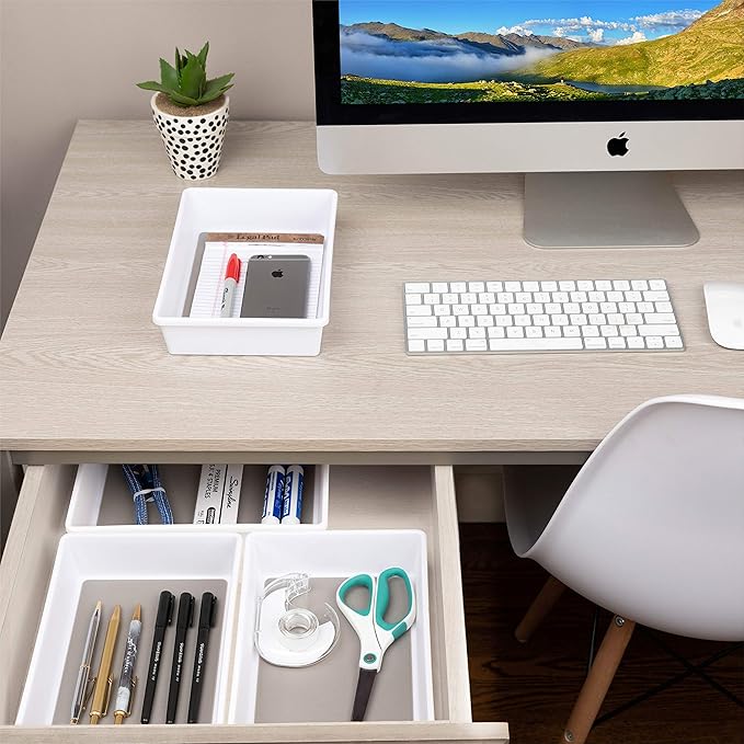 Drawer Organizers 3-Size | Office, Kitchen, Desk, Junk Drawer Organization & Storage Tray