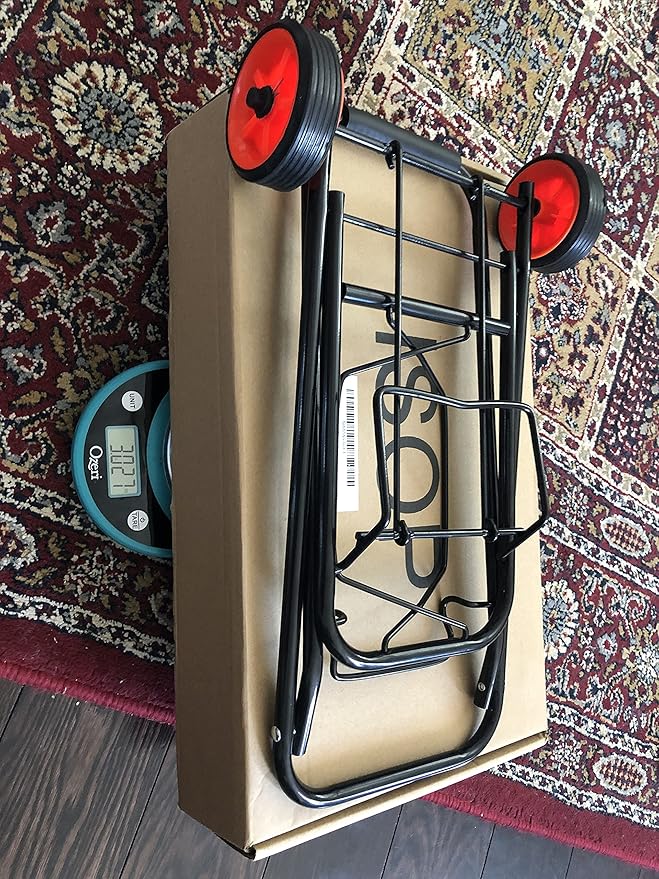 ISOP Shopping Cart Dolly 2 Wheels | Folding Lightweight Hand Truck | Utility Trolley | Portable Foldable | Easy-to-Store - 2 Wheels | 60 Pounds Weight Capacity | Sturdy Dolly Cart with Wheels