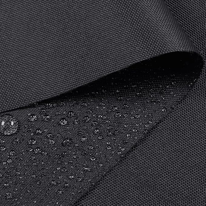 Soft Waterproof Canvas Fabric PU Backing, 600 Denier Ripstop UV Protection 48 x 60 Inch Canvas Cordura Fabric for Outdoor/Indoor, DIY Crafts, Bags, Awning, Marine, Furniture Cover(Black)