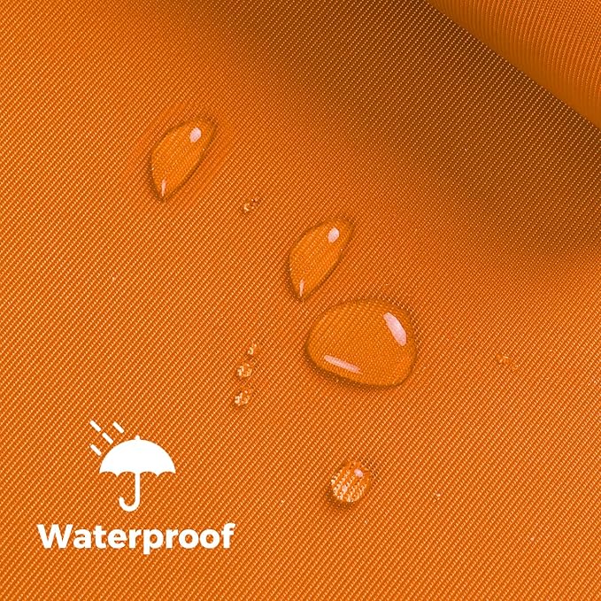 Nylon Fabric, 58"W 420D Waterproof Fabric 1 Yard Ripstop Nylon Material Outdoor Upholstery Twill Sewing Material for Patio Chair, Lining, Cushion, Purse, Tote Bag, Tent, Tarp Cover, DIY Project Orange