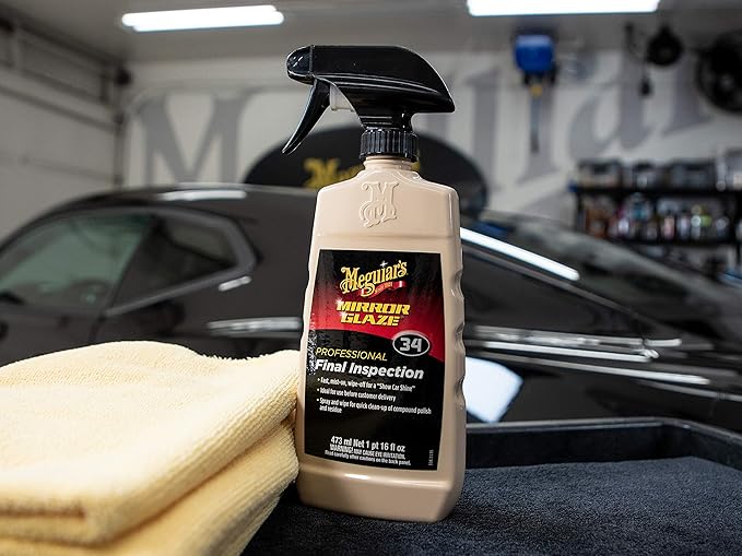 Meguiar's Professional Final Inspection M3416 - Detailer Spray for Removing Light Dust, Contaminants, Smudges and Finger Prints, Car Detailer Spray Effective as a Clay Bar Lubricant, 16 Oz