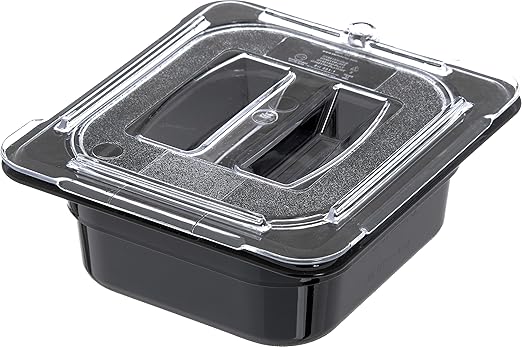 Carlisle FoodService Products Storplus 1/6 Size Universal Food Pan Lid with Molded Handle for Catering, Buffets, and Restaurants, Polycarbonate, Clear, (Pack of 6)