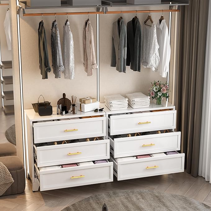Ckzbx Metal Dresser for Bedroom 3 Drawers Dresser Metal Storage Organizer,34.25" H Drawer Chest, Closet Organizers for Living Room, Hallway, Closet
