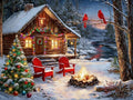 VIGEGU Christmas Diamond Art Kits for Adults,Winter Christmas Diamond Painting Kits for Beginners 5D Diamond Art,DIY Full Drill Round Gem Art Paintings for Home Wall Decor 16x12 in