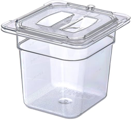 Carlisle FoodService Products Storplus 1/6 Size Universal Food Pan Lid with Molded Handle for Catering, Buffets, and Restaurants, Polycarbonate, Clear, (Pack of 6)