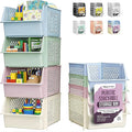 TidyFriend Stackable Storage Bins for Pantry, 4 Pack Stackable Bins For Organizing Food, Kitchen, and Bathroom Essentials (Multi)