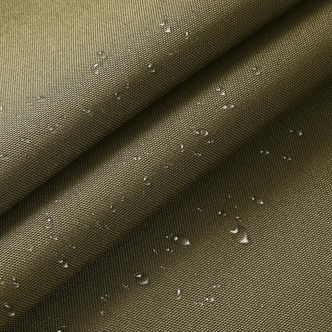 1200D Thicken Waterproof Canvas Fabric by The Yard 58" W Water-Resistant Polyester Fabric Heavy Duty Outdoor Upholstery Material for Chair Patio Cushion Furniture Cover Sewing DIY, 15 Yards Khaki