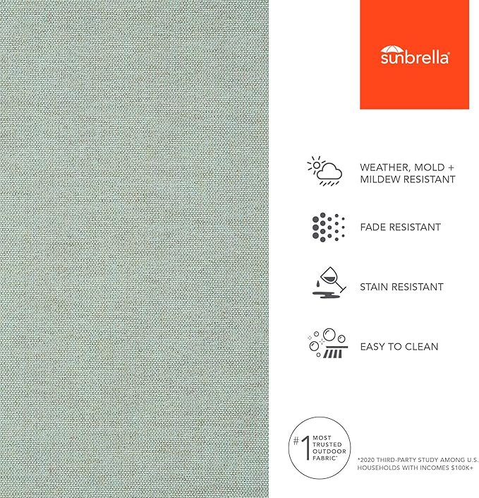 Sunbrella Outdoor Fabric by The Yard | Triumph Mist | Official Sunbrella Seller | Indoor or Outdoor Upholstery Fabric for Chairs, Cushions, Drapery, Pillows, Furniture