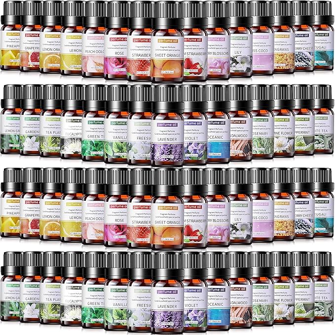 Nuanchu 52 Pcs Essential Oils Set 10ml Fragrance Oil Aromatherapy Kit for Diffuser Humidifier Aromatherapy-Oils for Candle Making
