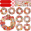 Hollowfly 48 Sets Vintage Valentine's Day Wreath Craft Kits for Kids DIY Heart Wreath Hanging Ornaments Make Your Own Paper Craft for Valentine's Day Home Party Favors School Classroom Activities