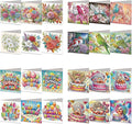 DoxQcs 5D Diamond Art Painting Greeting Cards Kit, DIY Cards for Blessings Congratulations Gifts, Greeting Card Set for Birthday Thanksgiving Day Christmas Halloween-4PCS