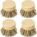 Jungle Culture Dish Brushes or Replacement Brush Heads for Eco Dish Brushes • Wooden Kitchen Washing Up Brush Heads • Interchangeable Bristle Refills • Dish Scrubbers (Firm Replacement Heads)