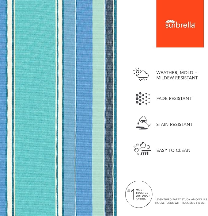 Sunbrella Outdoor Fabric by The Yard | Dolce Oasis (Striped) | Official Sunbrella Seller | Indoor or Outdoor Upholstery Fabric for Chairs, Cushions, Drapery, Pillows, Furniture