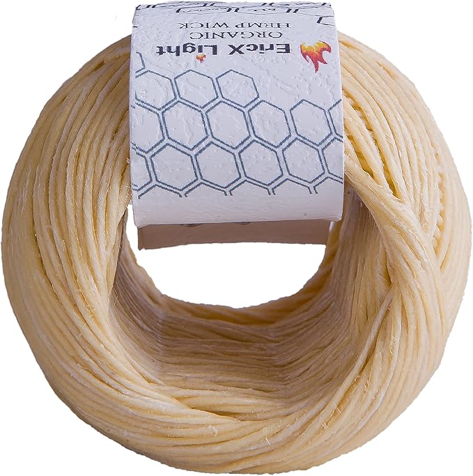 EricX Light Beeswax Hemp Wick,200 ft Spool, Organic Hemp Wick Well Coated with Beeswax,Standard Size(1.0mm)