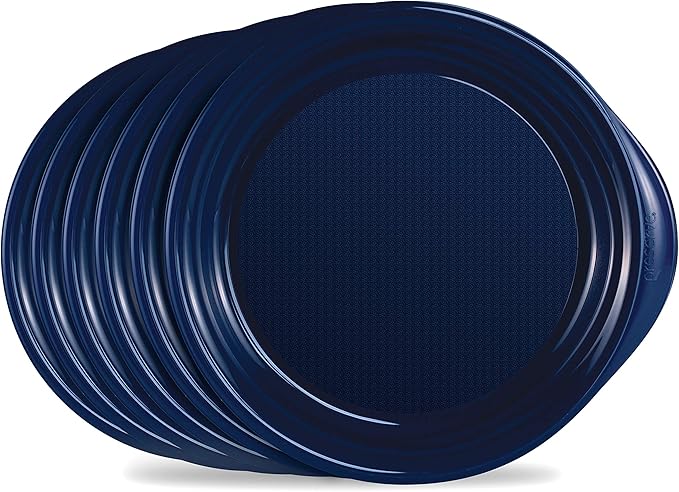 Preserve Everyday BPA Free Dinner Plates Made from Recycled Plastic in the USA, Set of 6, Midnight Blue