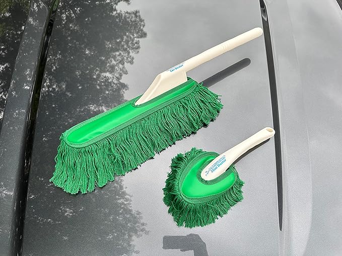 California Car Duster Detailing Combo with Plastic Handle and Green Mop 62455