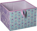 Bacati - Large Storage Tote Paisley Isabella Purple/Lilac/Aqua Girls 14 x 14 x 10 inches,