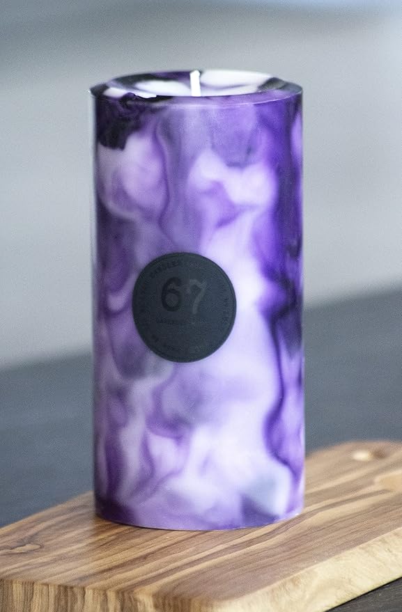 Lulu Candles | Lavender Musk | Handcrafted Pillar Candles | Made in The USA | Highly Scented & Long Lasting - 3x6 Pillar