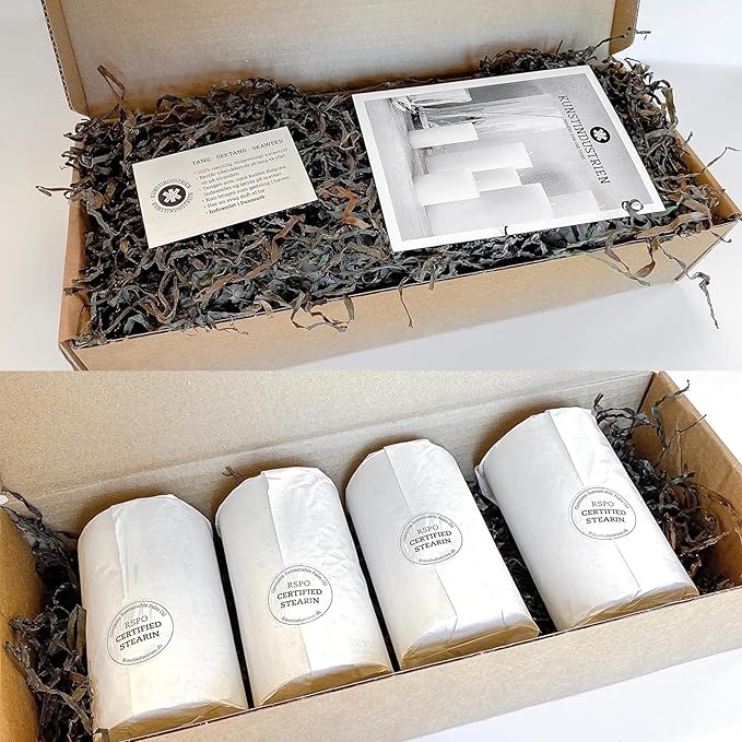 Pillar Candles, Handmade in Europe, 4 Pack – RSPO Certified, Dripless & Smokeless Velas, Long Burning Candles 70 Hours per Large Candle, Unscented Candle Set (4 pcs, Ø 2.8 in x H 4.7 in, Off-White)
