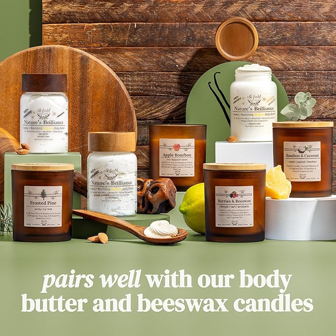 100% Pure Colorado Beeswax Candle | 1 Ingredient, Handpoured in Golden, CO - Natural Honey Scent, Non Toxic, Organic, Glass Jar, Two Cotton Wicks, 80 Hour, 12oz