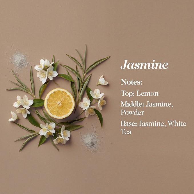 Hand Poured Non Toxic Candles - Jasmine Fall Candles with Premium Natural Wax - Aromatherapy Scented Candles with Sandalwood, Lemon & Ylang Ylang Notes - 8.5 Oz, 45 Hrs Burn Time