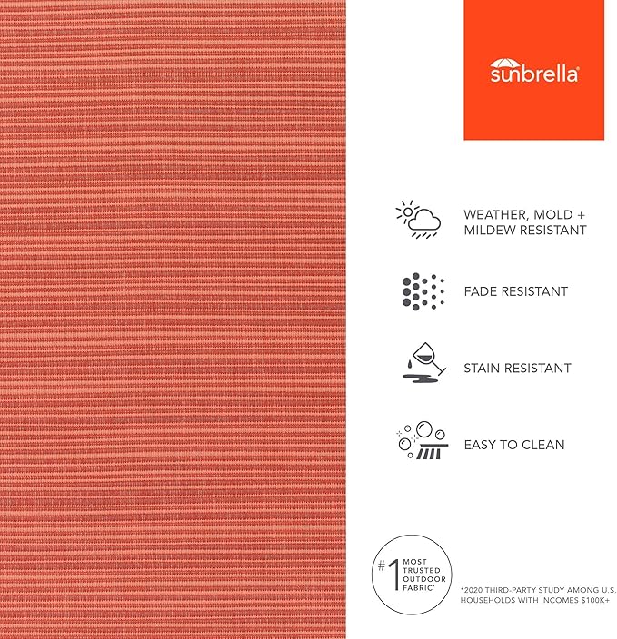 Sunbrella Outdoor Fabric by The Yard | Dupione Papaya (Textured) | Official Sunbrella Seller | Indoor or Outdoor Upholstery Fabric for Chairs, Cushions, Drapery, Pillows, Furniture